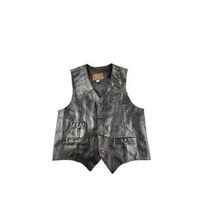 Vtg 70's Altman Of Dallas Genuine Leather Vest Size 42 Made in USA